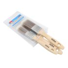3 pce Wooden Synthetic Bristle Paint Brushes