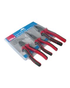 3 pce Pliers Set with Soft Grip Handles