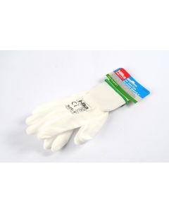 Small 8" White PU Work Gloves