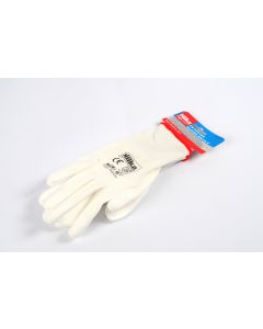 Medium 9" White PU Work Gloves