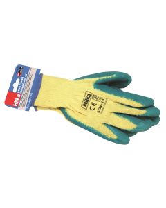 Large 10" Green Latex Coated Work Gloves