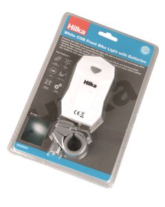 White COB Front Bike Light with Batteries