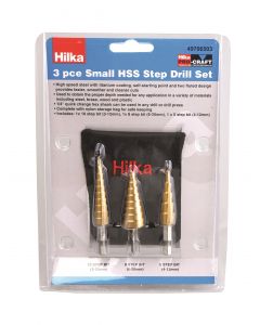 3 pce Small HSS Step Drill Set