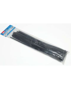 50 7.2mm x 400mm Cable Ties Black